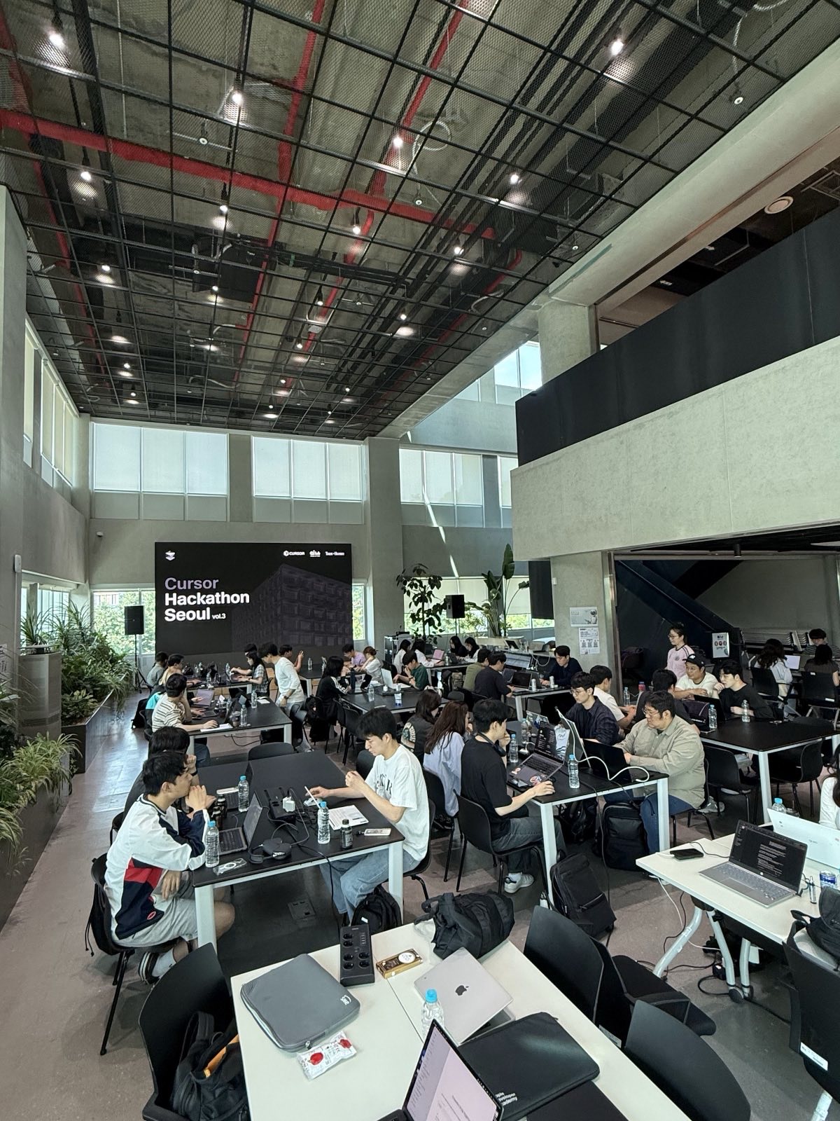 Teams hacking, overhead view